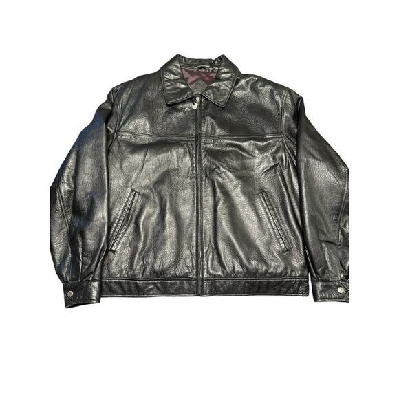 Roundtree & York Mens Leather Jacket Size XL Black - Picture 1 of 12